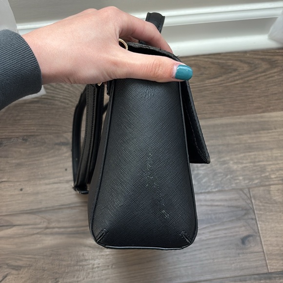 KATE SPADE Black Leather Flap Crossbody Handbag Satchel Newbury Lane Brynlee - Picture 10 of 11